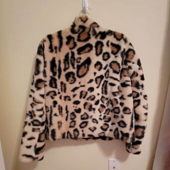 Leopard faux Fur jacket womans small - Picture 4 of 9